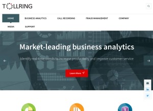 How tollring.com looks like on a tablet such as an iPad.