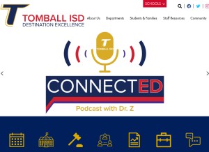 How tomballisd.net looks like on a tablet such as an iPad.
