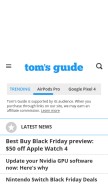 How tomsguide.com looks like on a mobile device such as an iPhone.