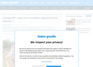 How tomsguide.fr looks like on a tablet such as an iPad.