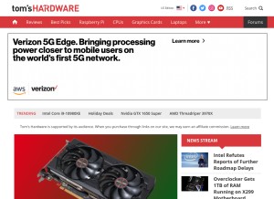 How tomshardware.com looks like on a tablet such as an iPad.