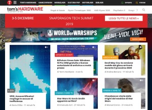 How tomshw.it looks like on a tablet such as an iPad.