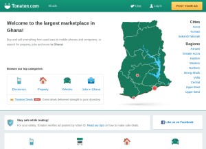 How tonaton.com looks like on a tablet such as an iPad.