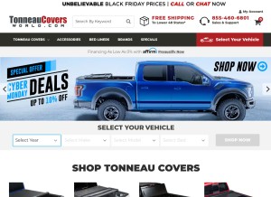 How tonneaucoversworld.com looks like on a tablet such as an iPad.