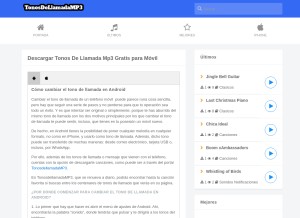 How tonosdellamadamp3.com looks like on a tablet such as an iPad.