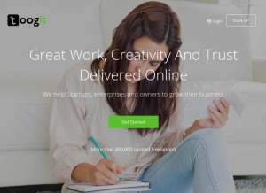 How toogit.com looks like on a tablet such as an iPad.