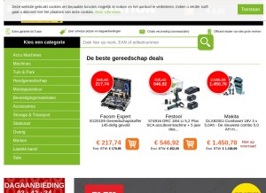 How toolnation.nl looks like on a tablet such as an iPad.