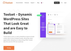 How toolset.com looks like on a tablet such as an iPad.