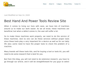 How toolseverywhere.com looks like on a tablet such as an iPad.