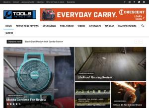 How toolsinaction.com looks like on a tablet such as an iPad.