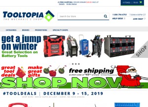 How tooltopia.com looks like on a tablet such as an iPad.