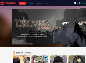 How toomics.net looks like on a tablet such as an iPad.