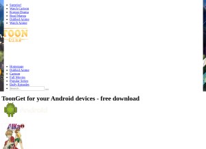 How toonget.net looks like on a tablet such as an iPad.