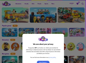 How toongo.io looks like on a tablet such as an iPad.