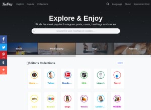 How toopics.com looks like on a tablet such as an iPad.
