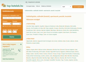 How top-hotelek.hu looks like on a tablet such as an iPad.