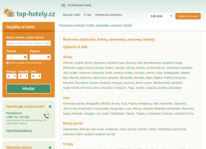 How top-hotely.cz looks like on a tablet such as an iPad.