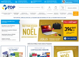 How top-office.com looks like on a tablet such as an iPad.