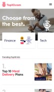 How top10.com looks like on a mobile device such as an iPhone.