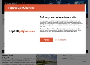 How top100golfcourses.com looks like on a tablet such as an iPad.