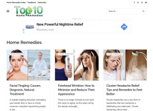 How top10homeremedies.com looks like on a tablet such as an iPad.