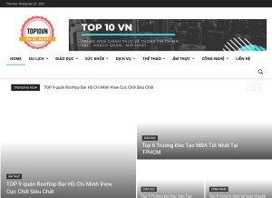 How top10vn.org looks like on a tablet such as an iPad.