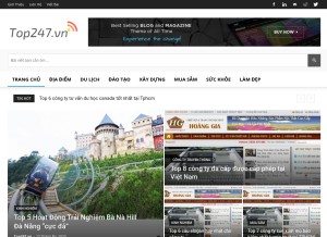 How top247.vn looks like on a tablet such as an iPad.