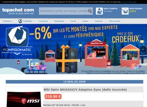 How topachat.com looks like on a tablet such as an iPad.