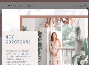 How topazette.com looks like on a tablet such as an iPad.