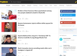 How topbuzz.com looks like on a tablet such as an iPad.