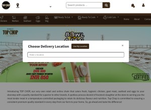 How topchop.in looks like on a tablet such as an iPad.