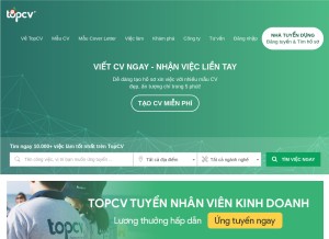 How topcv.vn looks like on a tablet such as an iPad.