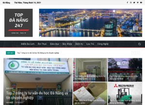 How topdanang247.com looks like on a tablet such as an iPad.
