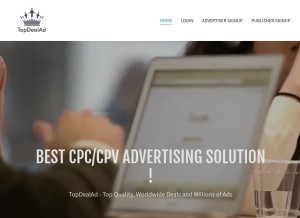 How topdealad.com looks like on a tablet such as an iPad.