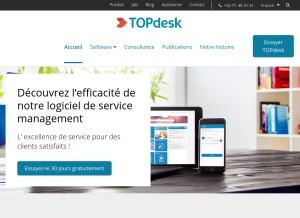 How topdesk.com looks like on a tablet such as an iPad.
