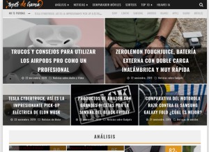How topesdegama.com looks like on a tablet such as an iPad.