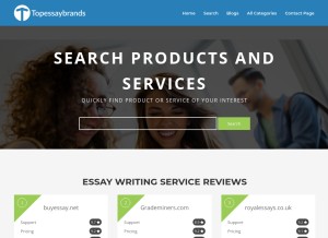 How topessaybrands.com looks like on a tablet such as an iPad.