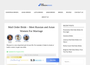 How topforeignbrides.com looks like on a tablet such as an iPad.