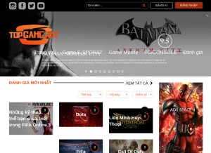 How topgamehot.net looks like on a tablet such as an iPad.