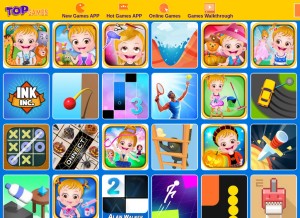 How topgames.com looks like on a tablet such as an iPad.