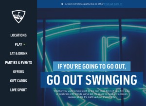 How topgolf.com looks like on a tablet such as an iPad.
