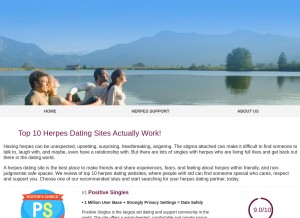 How topherpesdatingwebsites.com looks like on a tablet such as an iPad.