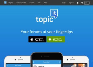How topicit.net looks like on a tablet such as an iPad.