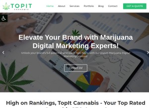 How topitcannabis.com looks like on a tablet such as an iPad.