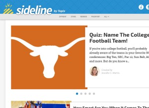 How topixsideline.com looks like on a tablet such as an iPad.