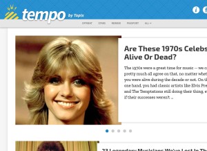 How topixtempo.com looks like on a tablet such as an iPad.