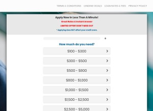 How toploansmart.com looks like on a tablet such as an iPad.