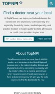 How topnpi.com looks like on a mobile device such as an iPhone.