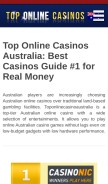 How toponlinecasinoaustralia.com looks like on a mobile device such as an iPhone.
