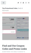How toppromotionalcodes.com looks like on a mobile device such as an iPhone.